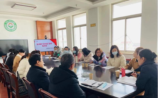 江苏盐城射阳县盘湾镇宣讲全国两会精神